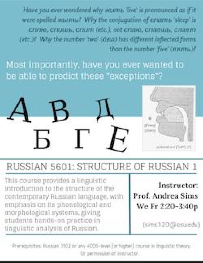 Spring 2016: Structure of Russian 1