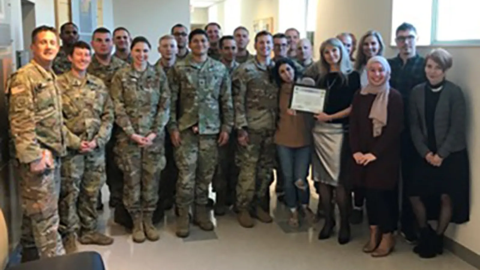 SEELC students and staff with the 412th US Army Civil Affairs Battalion 