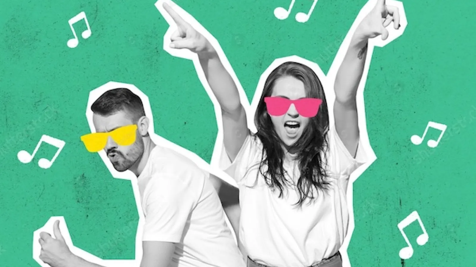 Stock photo of two people dancing to music