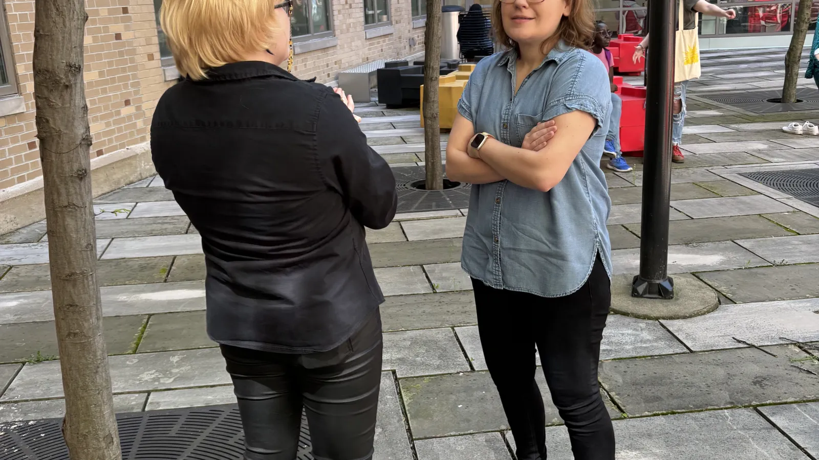 Alicia and Diana chat at spring tea