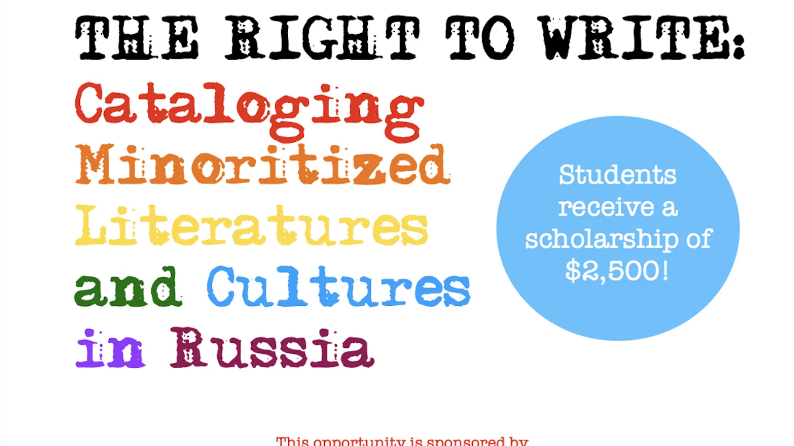 Become a Research Intern for the The Right to Write: Cataloguing Minoritized Literatures and Cultures in Russia