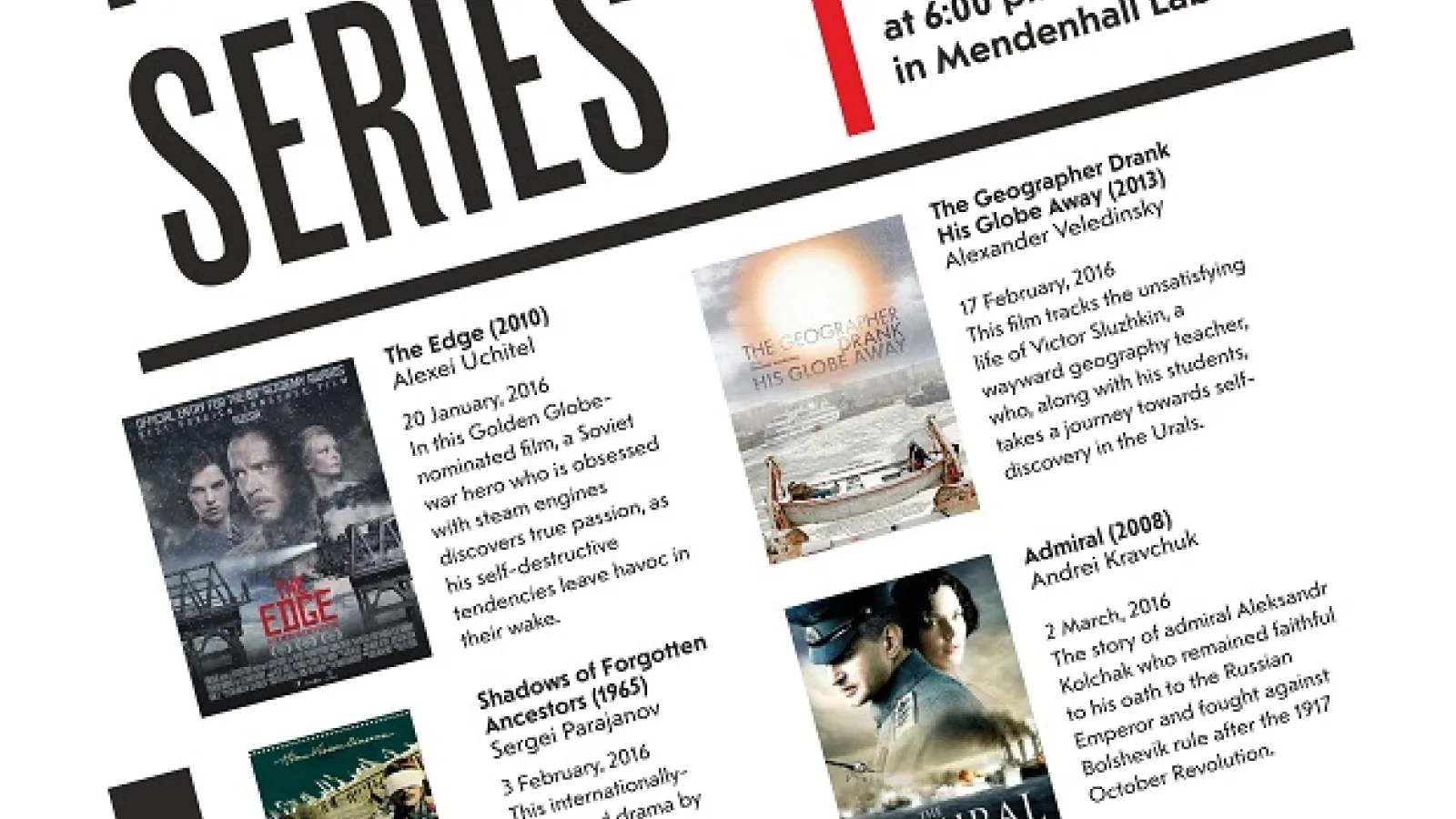 Spring 2016 film line up poster 