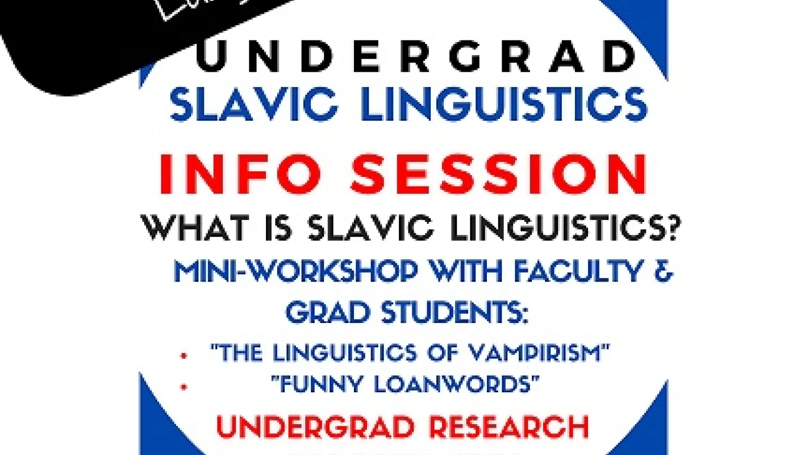 flyer for Slavic linguistics forum event