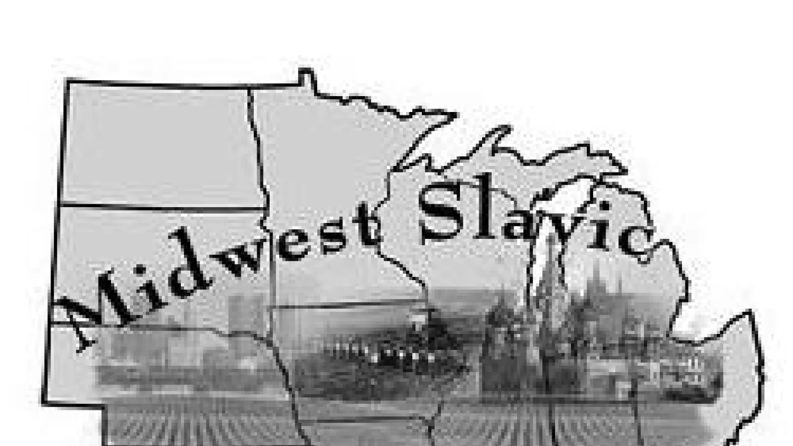 logo of Midwesst Slavic Association, which is a map of the midwest