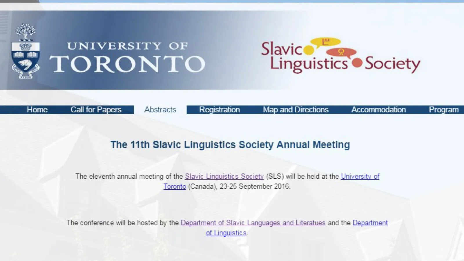 Slavic Linguistic Society Meeting Ad