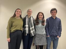 Photo of Ph.D. students Siobhan Seigne, Michelle Verbitskaya, Lejla Veskovic, and Enes Tastan