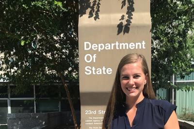 SEELC Student Sydnee Wilke at the State Departmnet in Washington D.C.