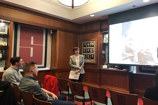 Dr. Yana Hashamova introduces the 2019 Kalbouss Lecture speaker