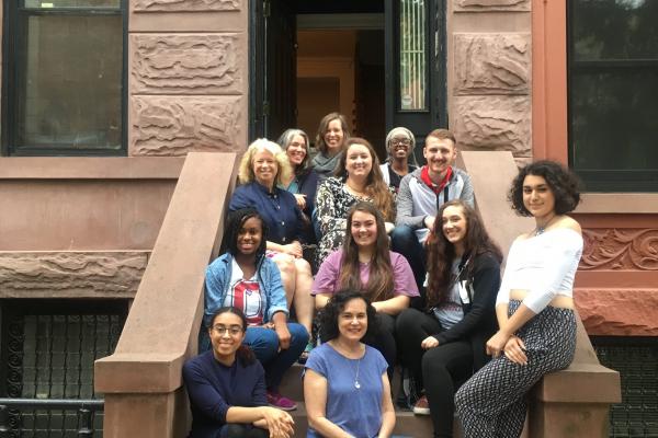 A photograph of the group of students with their group leaders 