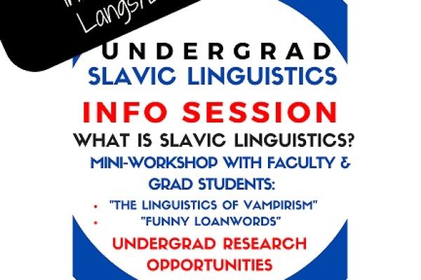 flyer for Slavic linguistics forum event