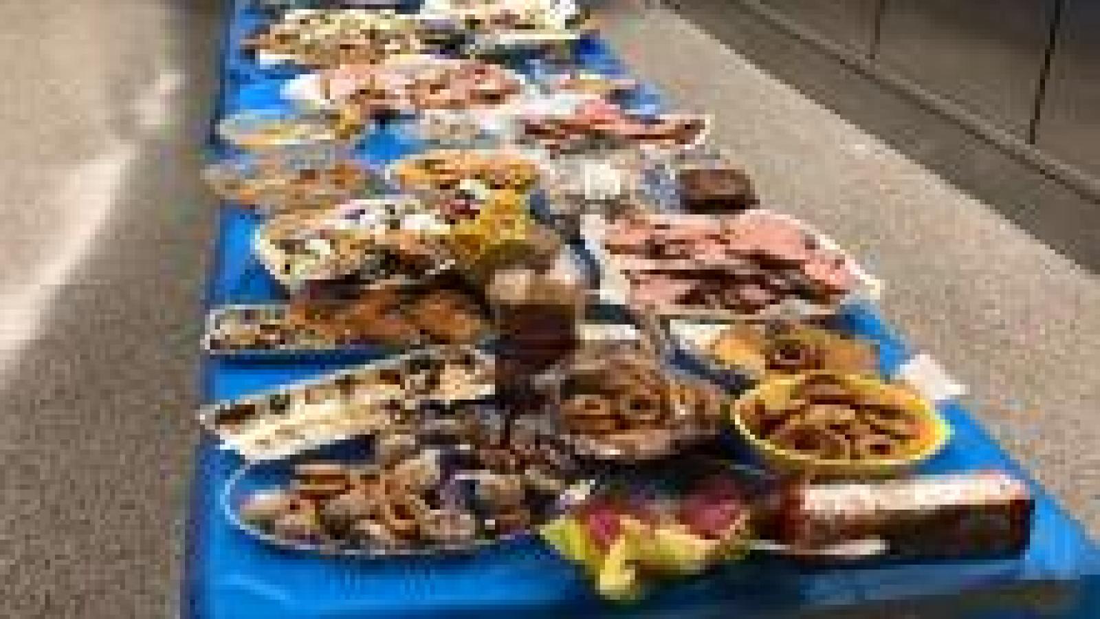 food set out like a potluck